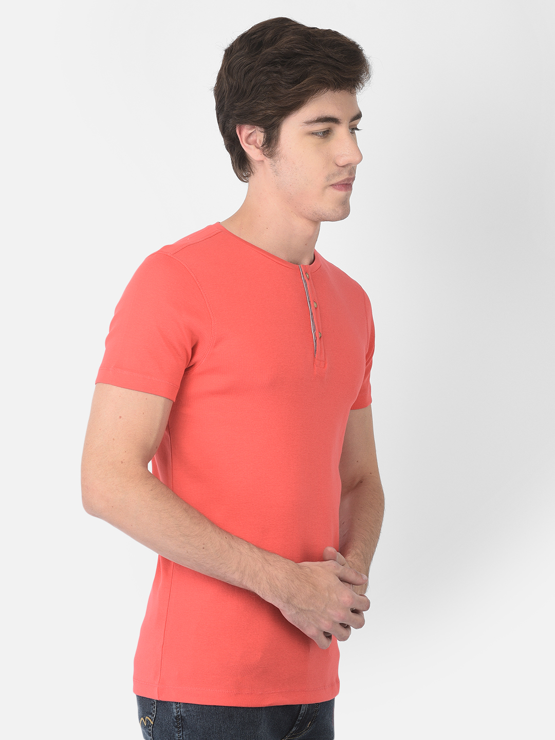 Numero Uno Men Solid Orange T-Shirt
